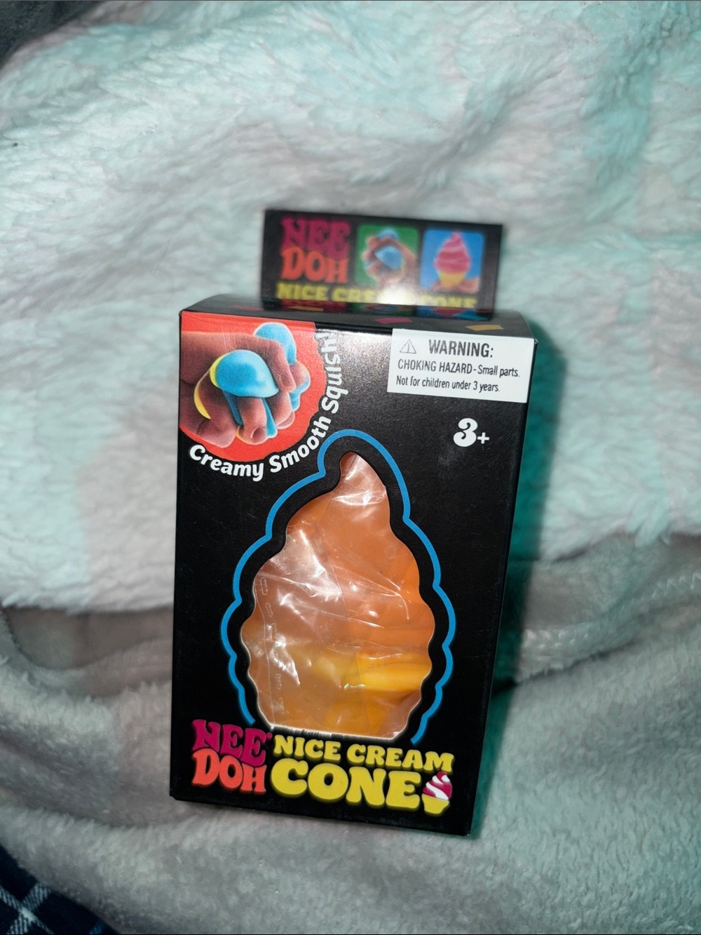 NeeDoh Nice Cream Cone Squishy Toy - Orange Yellow